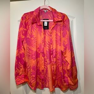 Fashion Nova Button Down Satin Shirt
